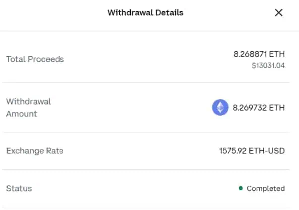 withdrawal details